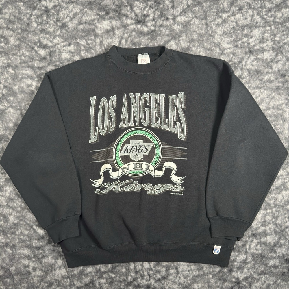 Vintage 1992 Los Angeles Kings Sweatshirt Mens XXL USA NHL Black Retro Logo 7